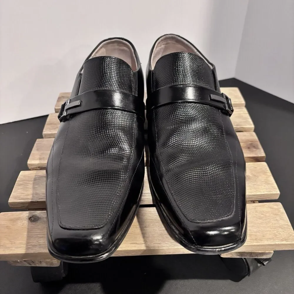 Stacy Adams Beau Moc Toe Loafers Men's 11W Black Slip On Dress/Casual Shoes Wide